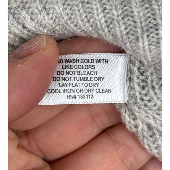 Lisa Todd Women’s Large Gray Cashmere Wool Pullover Sweater Boho Stripe Cuff - Picture 6 of 7